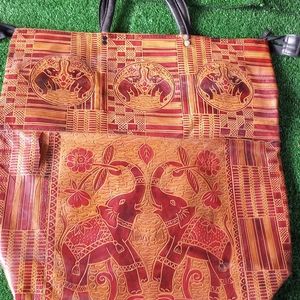 🔖Leather Hand-Etched Tote Bag